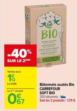 Carrefour - Bâtonnets Ouatés Bio Soft Bio offre à 1,12€ sur Carrefour Market