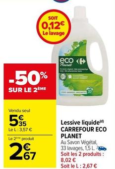 Carrefour - Lessive Liquide Eco Planet offre à 5,35€ sur Carrefour Market