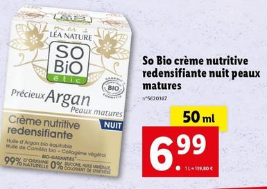 So Bio - Crème Nutritive Redensifiante Nuit Peaux Matures