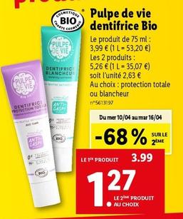 Pulpe De Vie Dentifrice Bio 