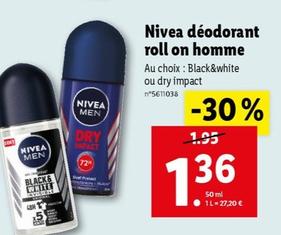 Nivea - Déodorant Roll On Homme 
