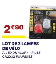 Dunlop - Lot De 2 Lampes De Vélo offre à 2,9€ sur Carter-Cash