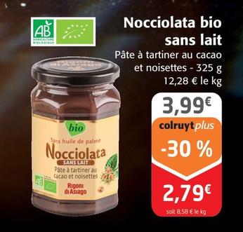 rigoni di asiago - nocciolata bio sans lait