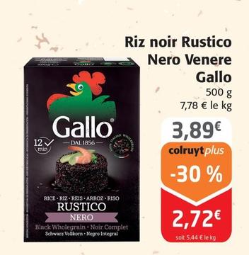 Riso Gallo - Riz Noir Rustico Nero Venere offre à 3,89€ sur Colruyt