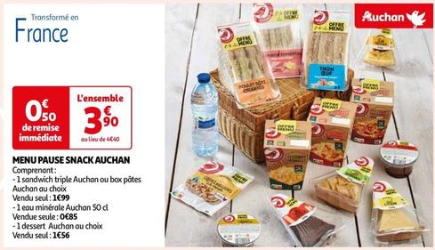 Auchan - Menu Pause Snack offre à 3,9€ sur Auchan Hypermarché