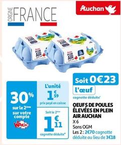 Auchan - Oeufs De Poules Élevées En Plein Air offre à 1,59€ sur Auchan Hypermarché