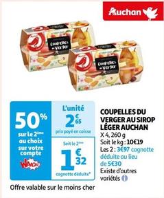 Auchan - Coupelles Du Verger Au Sirop Leger  offre à 2,65€ sur Auchan Hypermarché