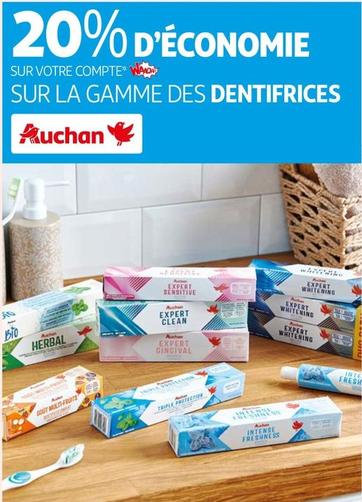 Auchan - Sur La Gamme Des Dentifrices  offre sur Auchan Hypermarché