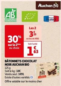Auchan - Bio Bâtonnets Chocolat Noir offre à 1,63€ sur Auchan Hypermarché