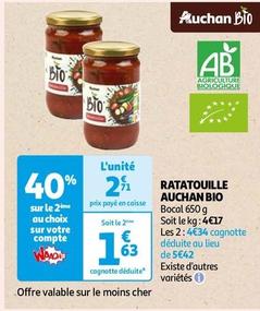 Auchan Bio - Ratatouille offre à 2,71€ sur Auchan Hypermarché
