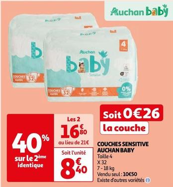 Auchan Baby - Couches Sensitive offre à 10,5€ sur Auchan Hypermarché