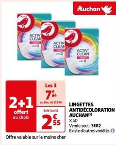 Auchan - Lingettes Antidecoloration  offre à 2,55€ sur Auchan Hypermarché