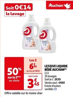 Auchan - Lessive Liquide Bebe offre à 3,45€ sur Auchan Hypermarché