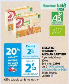 Auchan Baby Bio - Biscuits Fondants  offre à 2,65€ sur Auchan Hypermarché