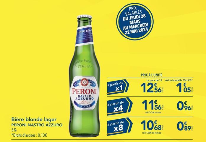 Peroni - Bière Blonde Lager Nastro Azzuro offre à 0,89€ sur Metro