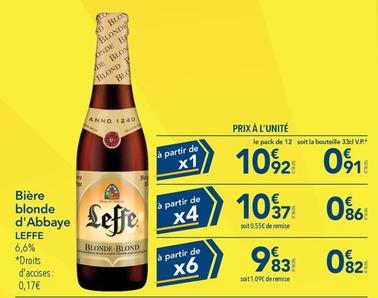 Bière blonde offre à 0,91€ sur Metro