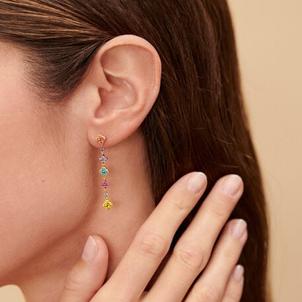 boucles d'oreilles pendantes beloved - multicolore / doré