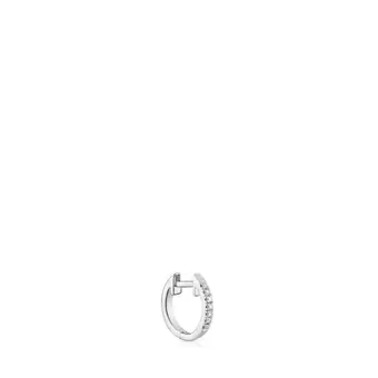 Boucle d’oreille individuelle anneau en or blanc avec diamants 8,5 mm courte Les Classiques offre à 199€ sur TOUS