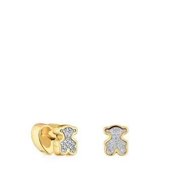 Boucles d’oreilles ourson argent plaqué or 18 ct et diamants TOUS 1950 offre à 449€ sur TOUS