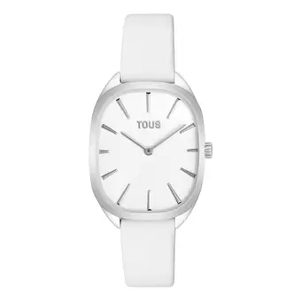 Montre analogique en acier avec bracelet en cuir blanc Heritage offre à 189€ sur TOUS