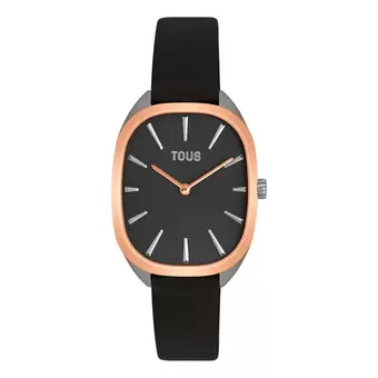 Montre analogique en acier IPRG rose avec bracelet en cuir noir Heritage offre à 199€ sur TOUS