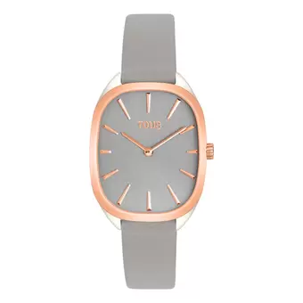 Montre analogique en acier IPRG rose avec bracelet en cuir gris Heritage offre à 199€ sur TOUS