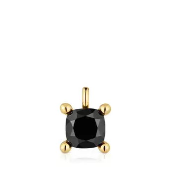 Pendentif en argent plaqué or 18 ct et onyx petit Color Black offre à 99€ sur TOUS