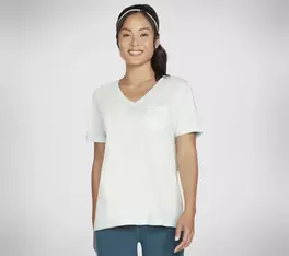 Diamond Wash Hatha V-Neck Pocket Tee offre à 24,99€ sur Skechers