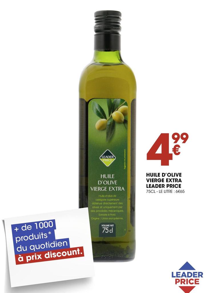 Huile d'olive extra vierge offre à 4,99€ sur Casino Supermarchés