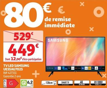 Samsung - Tv Led UE55AU7025 offre à 449€ sur Auchan Hypermarché