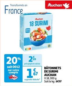 Auchan - Bâtonnets De Surimi offre à 1,67€ sur Auchan Hypermarché