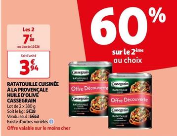 Cassegrain - Ratatouille Cuisinée À La Provençale Huile D'olive offre à 5,63€ sur Auchan Hypermarché