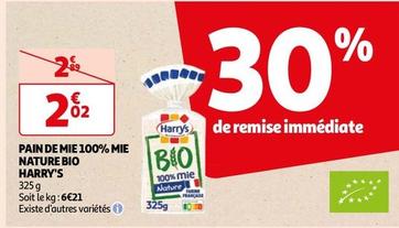 Harry's - Pain De Mie 100% Mie Nature Bio offre à 2,02€ sur Auchan Hypermarché