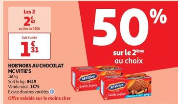 Mc Vitie's - Hob'Nobs Au Chocolat offre à 1,75€ sur Auchan Hypermarché