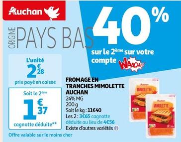 Auchan - Fromage En Tranches Mimolette  offre à 2,28€ sur Auchan Hypermarché