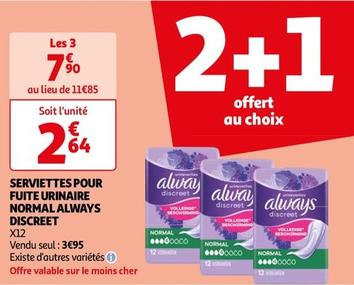 Always - Serviettes Pour Fuite Urinaire Normal Discreet offre à 2,64€ sur Auchan Hypermarché
