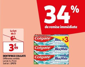 Colgate - Dentifrice  offre à 3,99€ sur Auchan Hypermarché