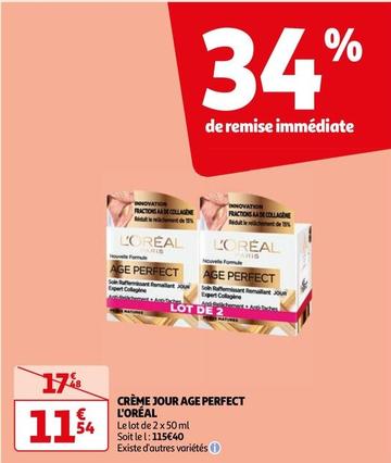 L'oréal - Crème Jour Perfect  offre à 11,54€ sur Auchan Hypermarché