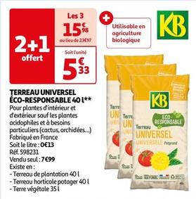 KB - Terreau Universel Eco-Responsable 40L  offre à 5,33€ sur Auchan Hypermarché
