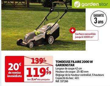 Gardenstar - Tondeuse Filaire 2000 W  offre à 119,99€ sur Auchan Hypermarché