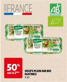 Martines - Oeufs Plein Air Bio  offre sur Auchan Hypermarché
