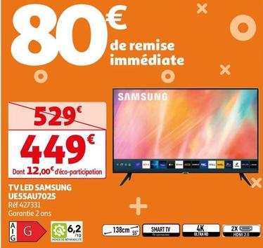 Samsung - Tv Led UE55AU7025 offre à 449€ sur Auchan Hypermarché