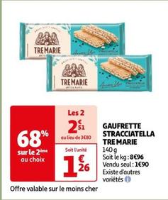 Tre Marie - Gaufrette Stracciatella  offre à 1,9€ sur Auchan Hypermarché