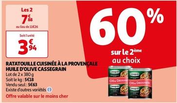Cassegrain - Ratatouille Cuisine A La Provencale Huile D'olive  offre à 3,63€ sur Auchan Hypermarché
