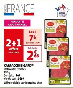 Bigard - Carpaccio offre à 3,99€ sur Auchan Hypermarché