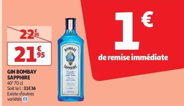 Bombay Sapphire - Gin offre à 21,95€ sur Auchan Hypermarché