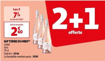 Listel - Igp Terre Du Midi offre à 2,6€ sur Auchan Hypermarché