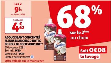 Soupline - Adoucissant Concentré Fleurs Blanches & Notes De Noix De Coco offre à 6,99€ sur Auchan Hypermarché