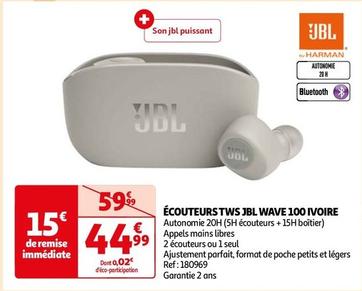Jbl - Écouteurs Tws Wave 100 Ivoire offre à 44,99€ sur Auchan Hypermarché