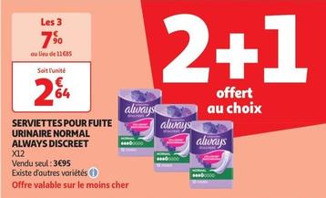 Always - Serviettes Pour Fuite Urinaire Normal Discreet offre à 3,95€ sur Auchan Hypermarché